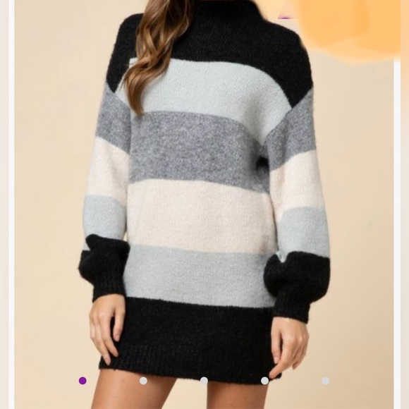 Color Block Mini Sweater Dress size medium - Picture 4 of 10